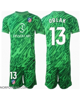 Billige Fotballdrakt Atletico Madrid Jan Oblak #13 Keeper Replika Bortedraktsett Barn 2024-25 Kortermet (med bukser)